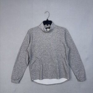 Polartec Mock Neck Pullover Mens Small Gray Heathered Long Sleeve Fleece Gorp
